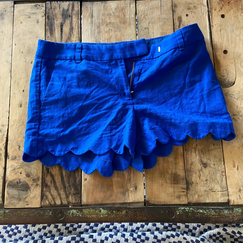 Jcrew size 6 blue scallop edge shorts